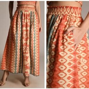 ASH & EDEN Maira Maxi Skirt Orange Printed Sz XL NWT $230 {QQ46}
